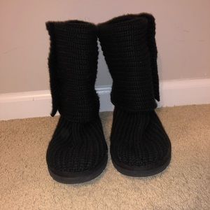 Black Knit Uggs Size 8